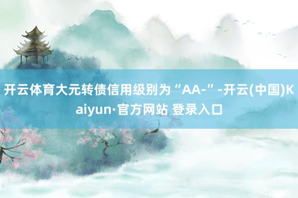 开云体育大元转债信用级别为“AA-”-开云(中国)Kaiyun·官方网站 登录入口